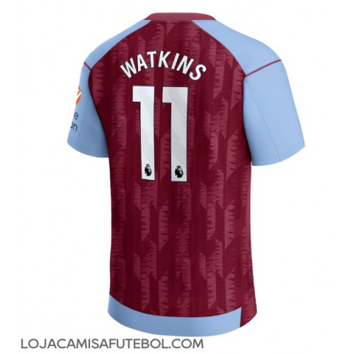 Camisa de Futebol Aston Villa Ollie Watkins #11 Equipamento Principal 2023-24 Manga Curta